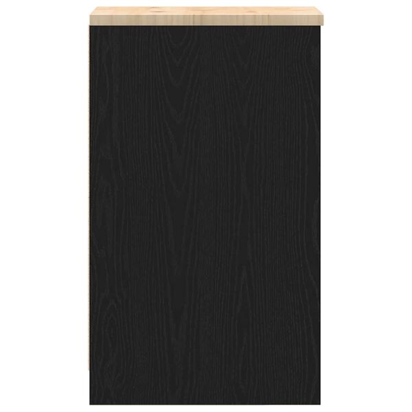 vidaXL ντουλάπι αποθήκευσης γκαράζ μαύρο 30x51x85 εκ μασίφ ξύλο πεύκο