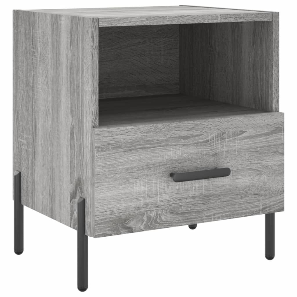 vidaXL Κομοδίνα 2 τεμ. Γκρι Sonoma 40 x 35 x 47,5 εκ. Επεξεργ. Ξύλο