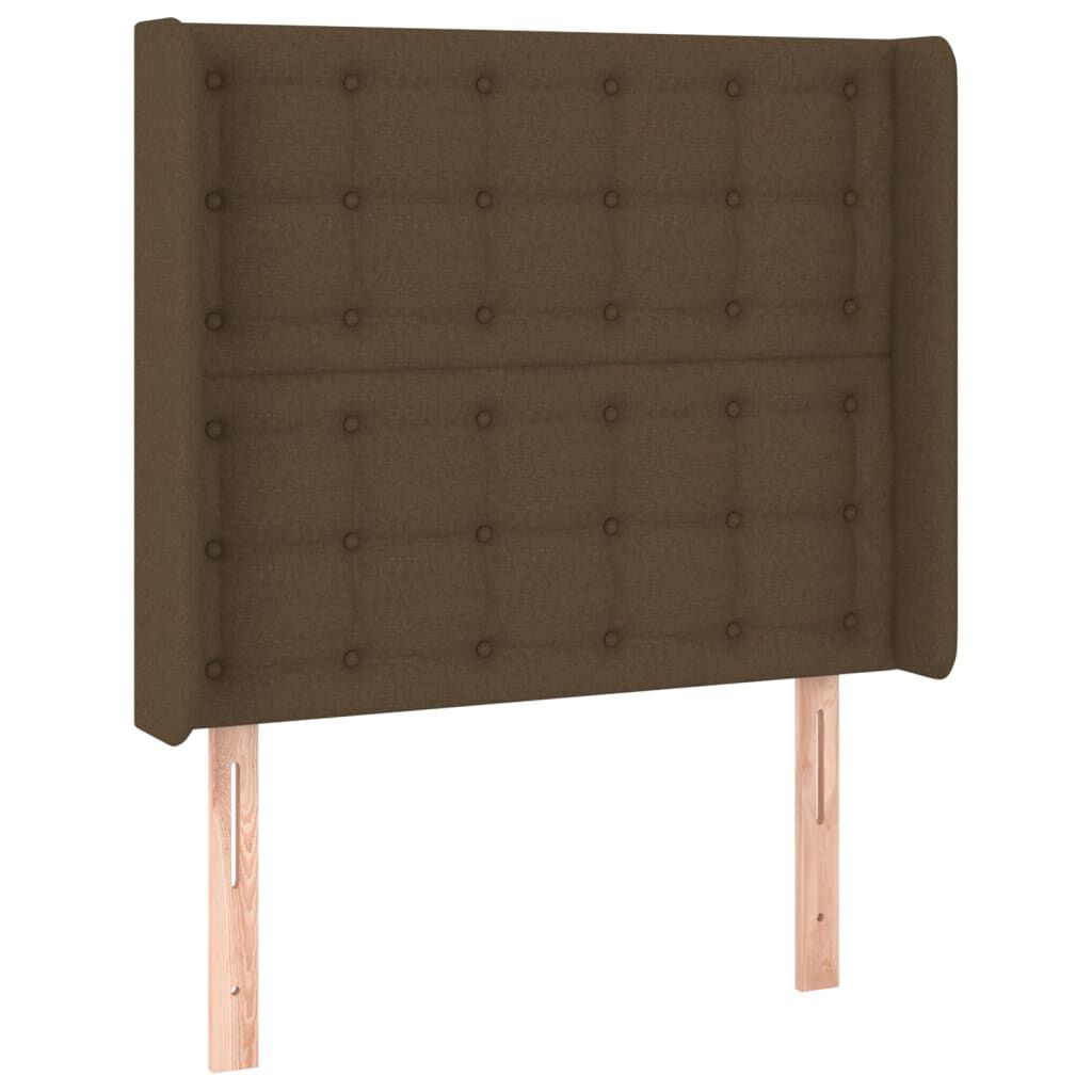 vidaXL Κρεβάτι Boxspring με Στρώμα & LED Σκ.Καφέ 80x200 εκ. Υφασμάτινο