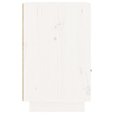 vidaXL Κομοδίνα 2 τεμ. Λευκά 40 x 34 x 55 εκ. από Μασίφ Ξύλο Πεύκου
