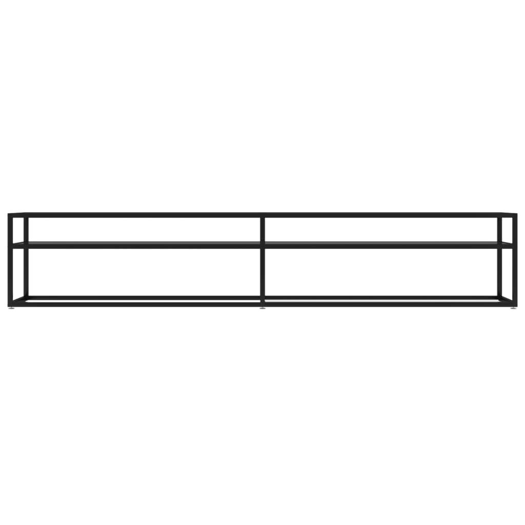 vidaXL Έπιπλο Τηλεόρασης Μαύρο 220 x 40 x 40,5 εκ. από Ψημένο Γυαλί