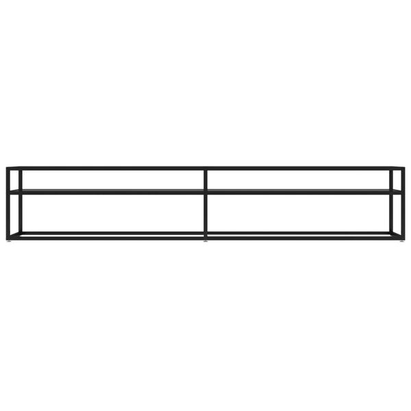 vidaXL Έπιπλο Τηλεόρασης Μαύρο 220 x 40 x 40,5 εκ. από Ψημένο Γυαλί