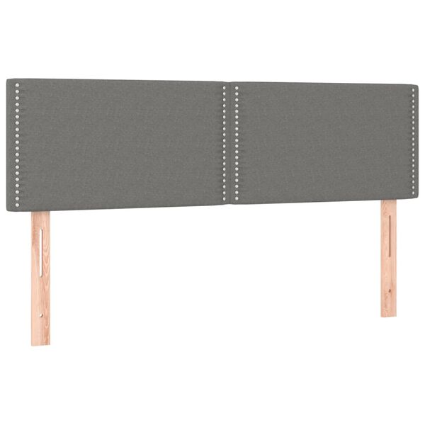 vidaXL Κεφαλάρια Κρεβατιού 2 τεμ. Σκ. Γκρι 72x5x78/88 εκ. Υφασμάτινα