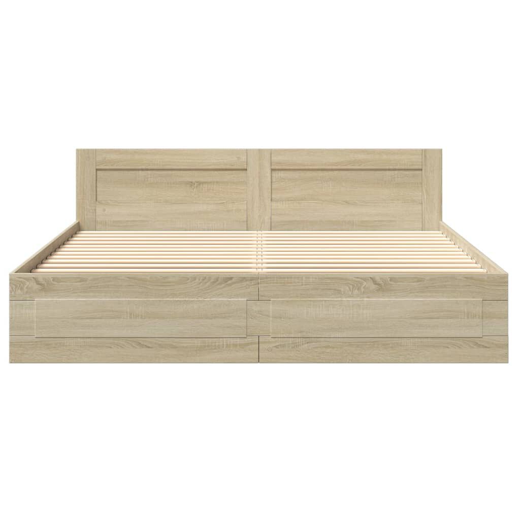 vidaXL Πλαίσιο Κρεβατιού με Κεφαλάρι Sonoma Δρυς 180x200εκ. Επεξ. Ξύλο