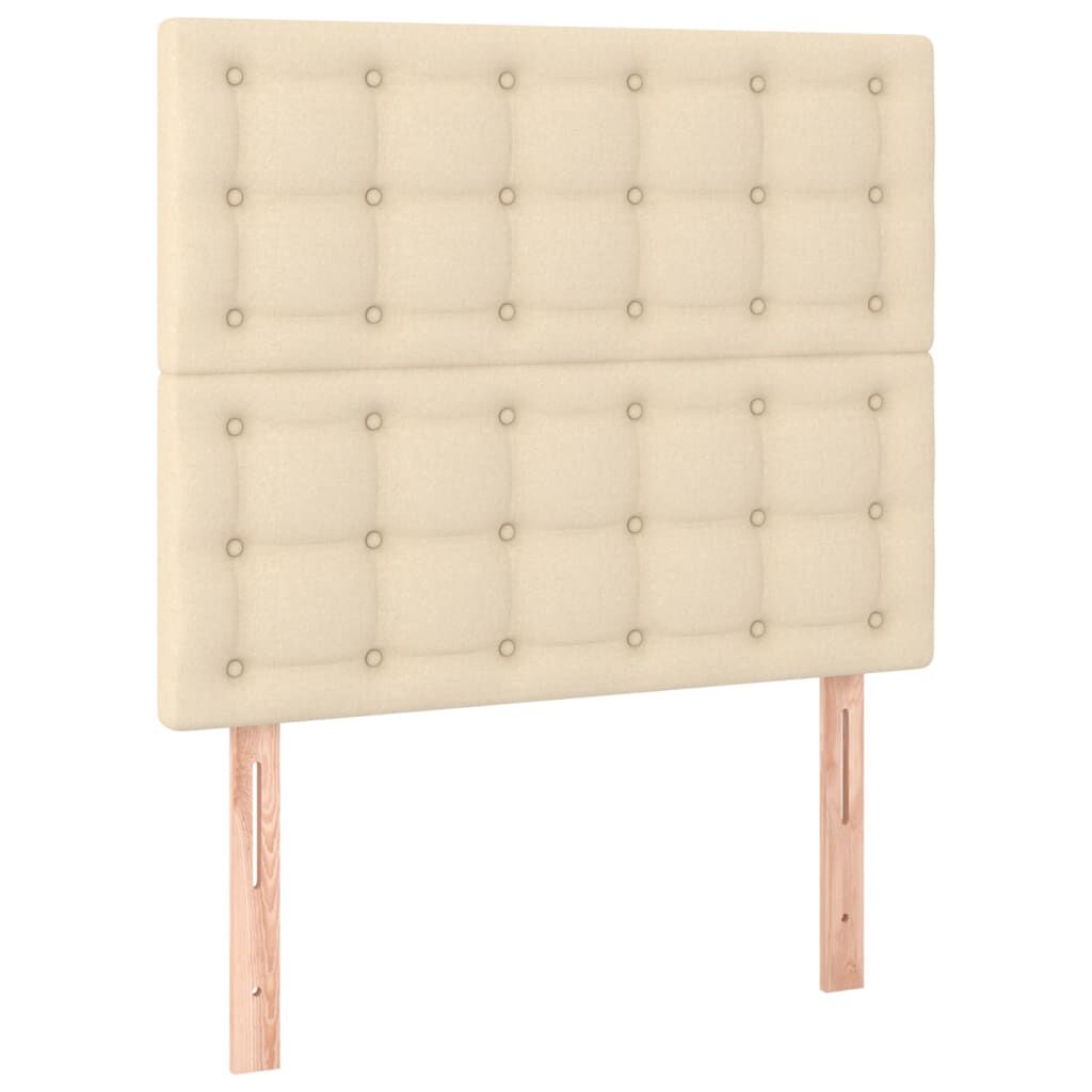 vidaXL Κρεβάτι Boxspring με Στρώμα Κρεμ 100 x 200 εκ. Υφασμάτινο