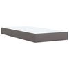 vidaXL Κρεβάτι Boxspring με Στρώμα Γκρι 90x200 εκ. από Συνθετικό Δέρμα