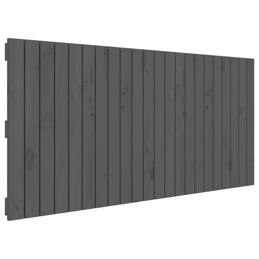 vidaXL Κεφαλάρι Τοίχου Γκρι 140x3x60 εκ. από Μασίφ Ξύλο Πεύκου