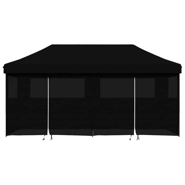 vidaXL Τέντα Εκδηλώσεων με 4 Τοιχώματα Πτυσσόμενη Pop-Up Μαύρο