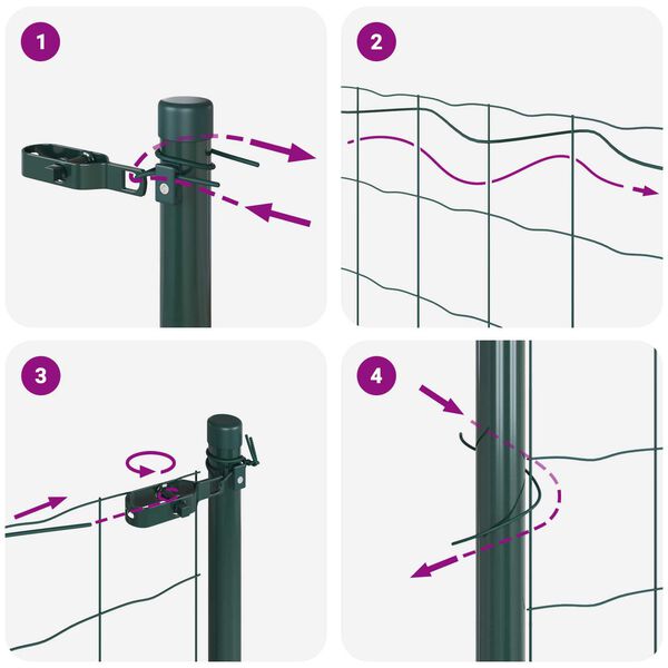 vidaXL Euro Fence με 7 πόλους 1x10 μ Γαλβανισμένος Χάλυβας Πράσινος