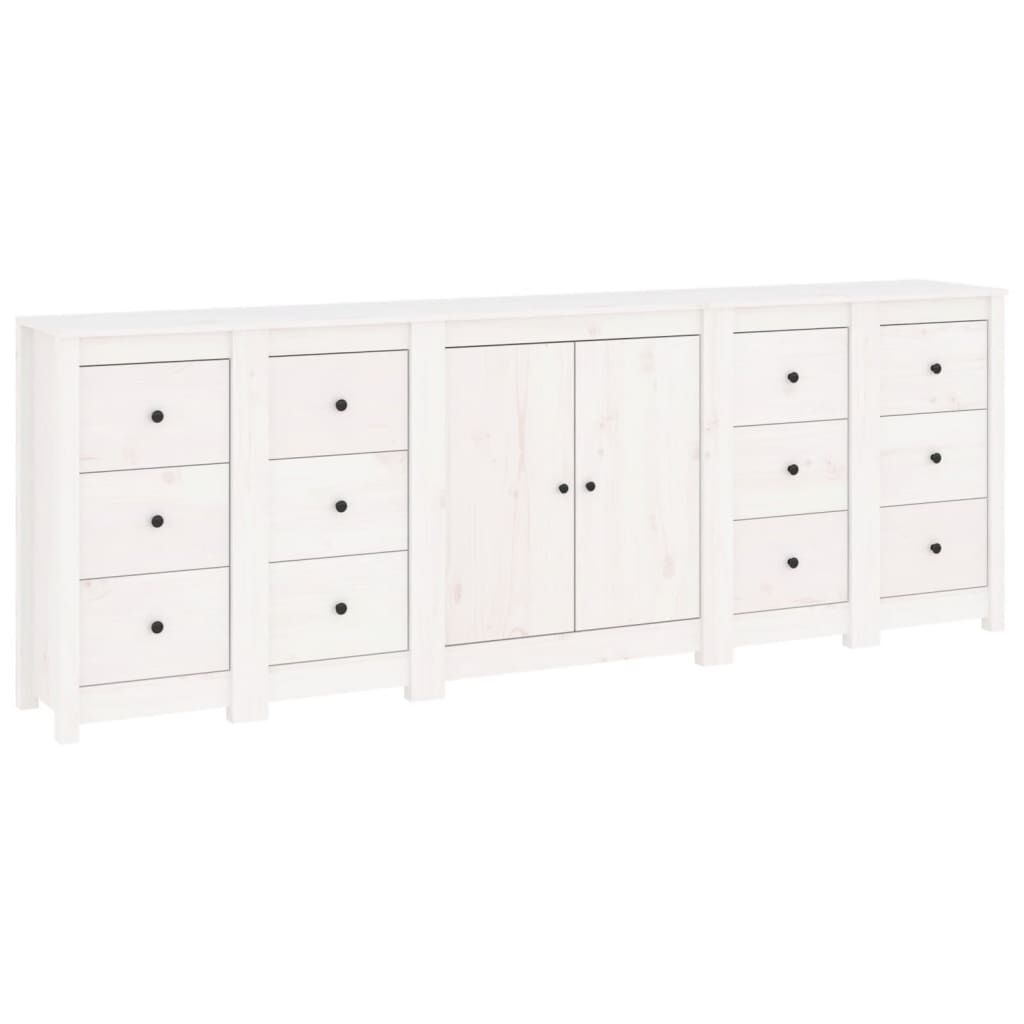 vidaXL Ντουλάπι Λευκό 230 x 35 x 80 εκ. από Μασίφ Ξύλο Πεύκου