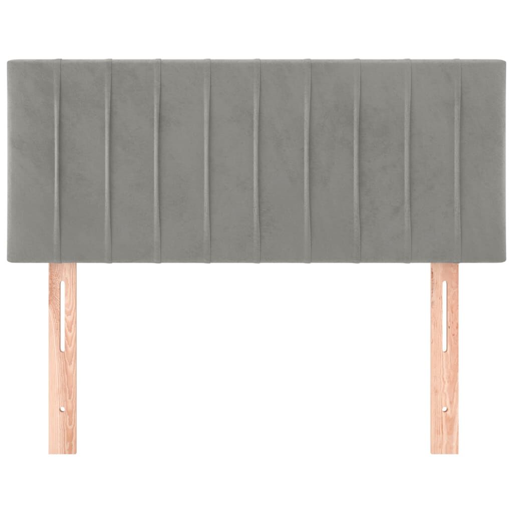 vidaXL Κεφαλάρι Κρεβατιού Ανοιχτό Γκρι 100x5x78/88 εκ. Βελούδινο