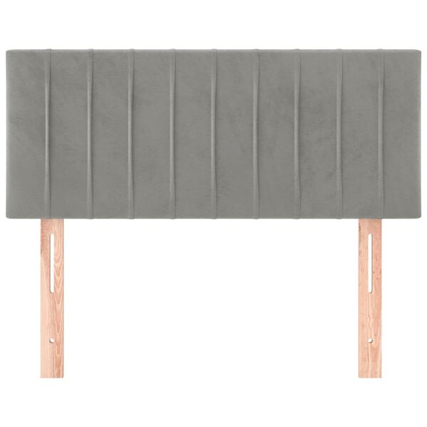 vidaXL Κεφαλάρι Κρεβατιού Ανοιχτό Γκρι 100x5x78/88 εκ. Βελούδινο