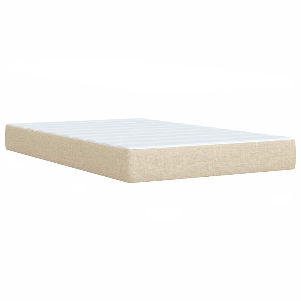 vidaXL Κρεβάτι Boxspring με Στρώμα Κρεμ 120x190 εκ. Υφασμάτινο