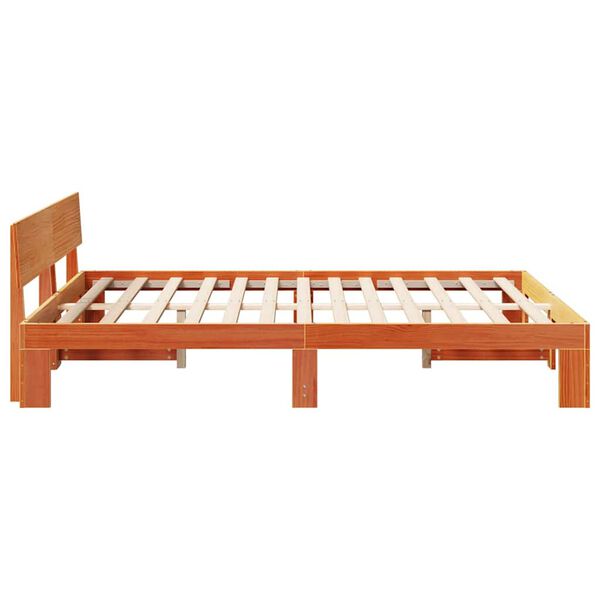 vidaXL Σκελετός Κρεβατιού Καφέ 160 x 200 cm Μασίφ ξύλο πεύκου