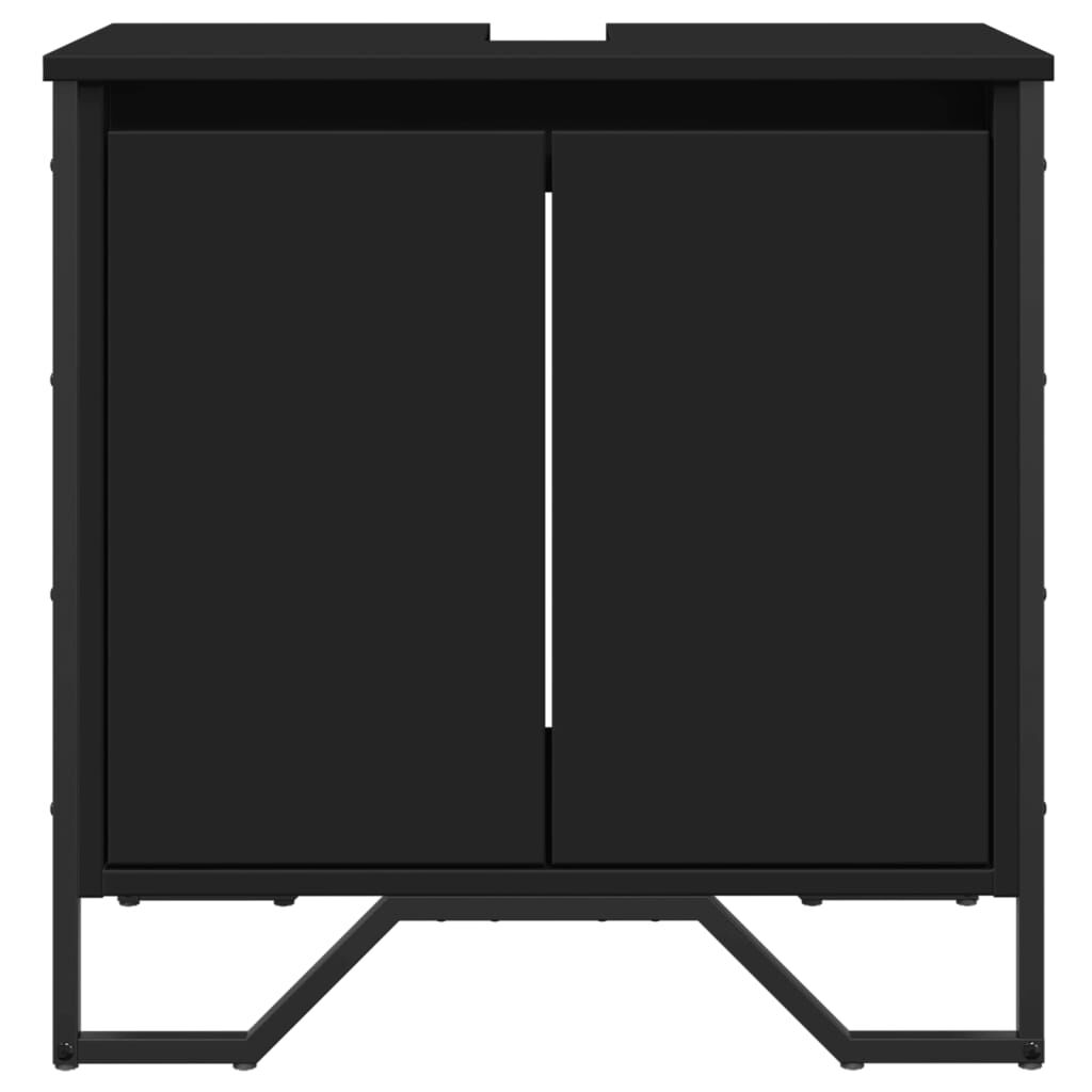 vidaXL Ντουλάπι Νιπτήρα Μπάνιου Μαύρο 60x35x60 εκ. Επεξεργασμένο Ξύλο
