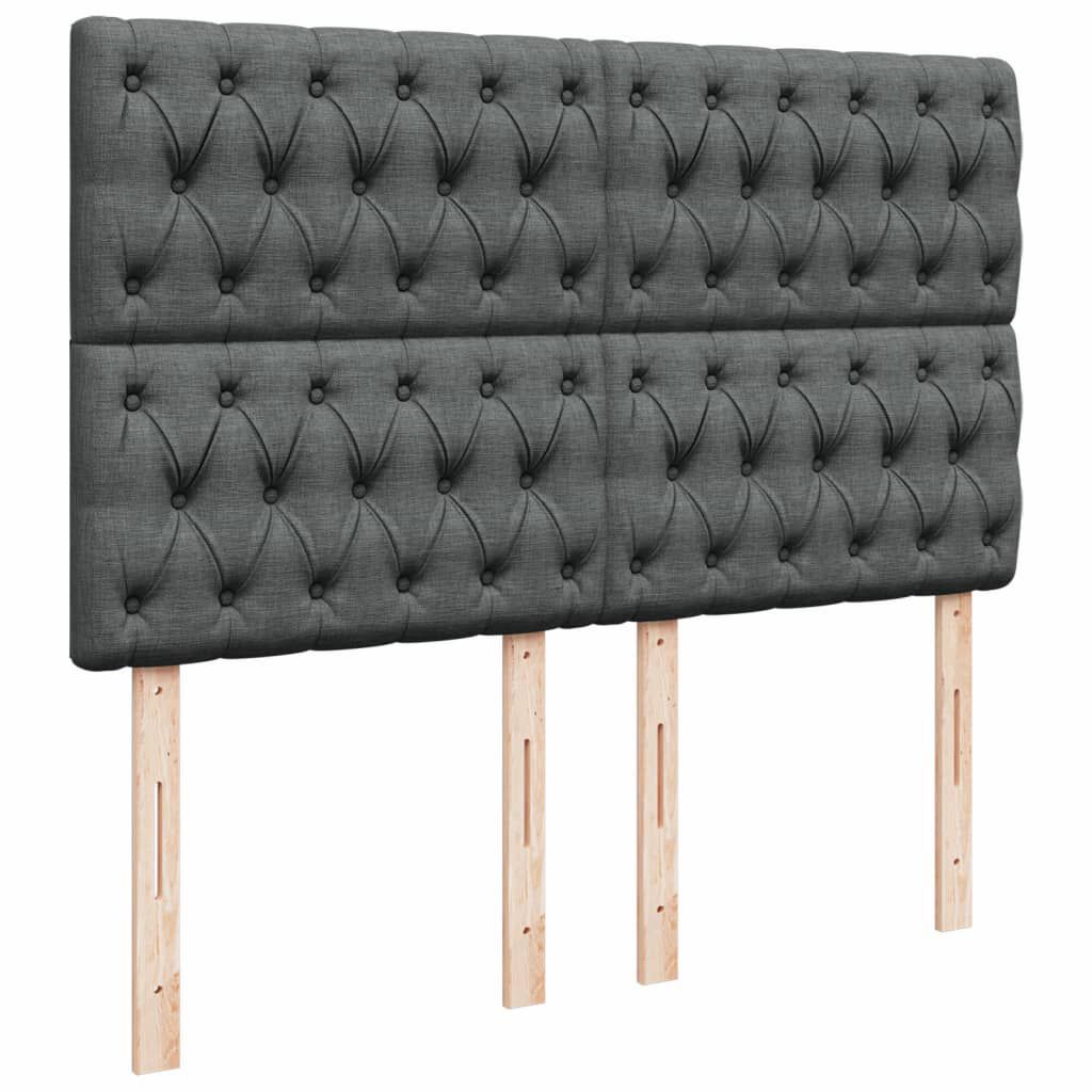 vidaXL Κρεβάτι Boxspring με Στρώμα Σκούρο Γκρι 160x200 εκ Υφασμάτινο