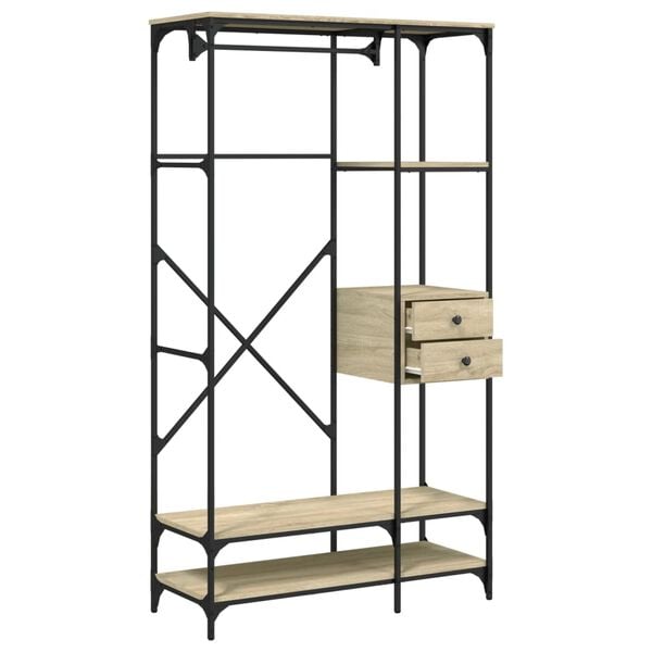 vidaXL Ντουλάπα με Συρτάρια Sonoma Δρυς 100x40x180 εκ. Επεξεργ. Ξύλο