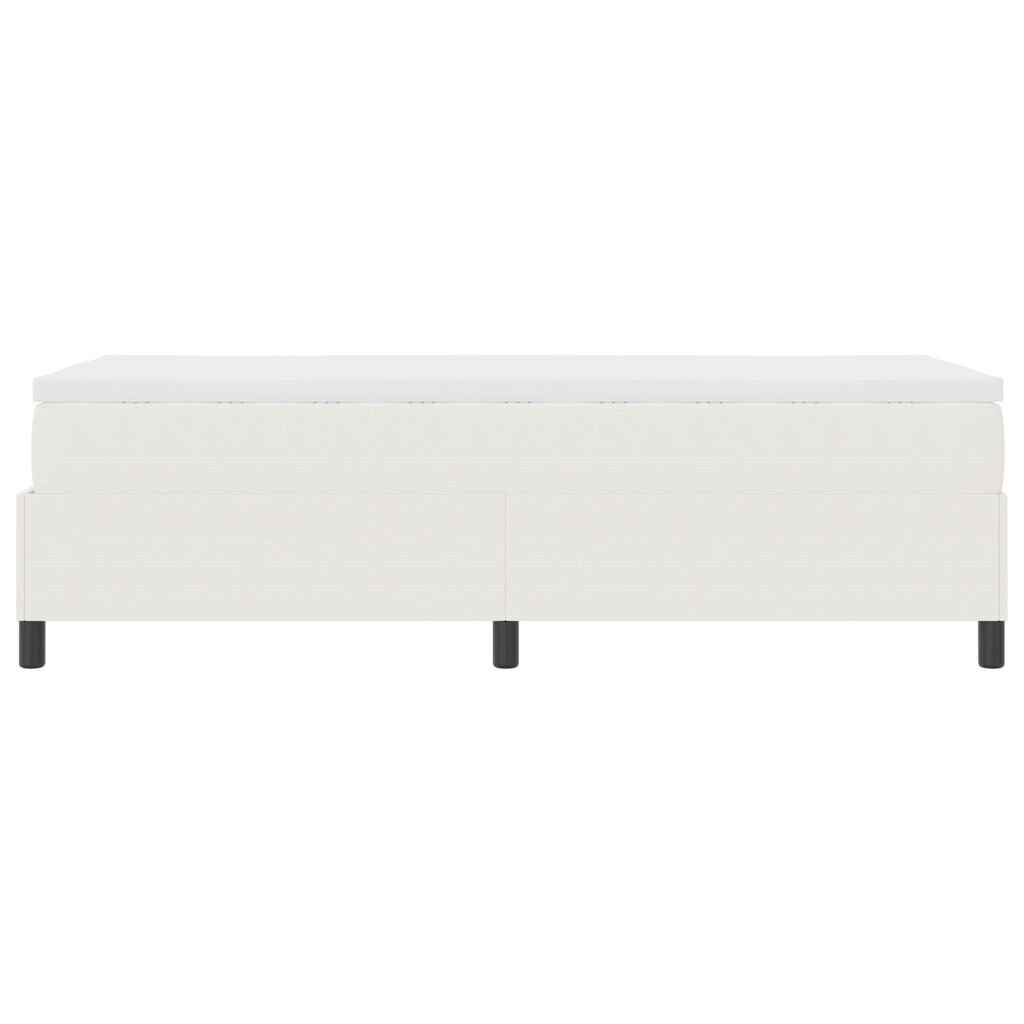 vidaXL Box Spring Bed με Στρώμα Κρέμα Μονό Ύφασμα Κορντουρό