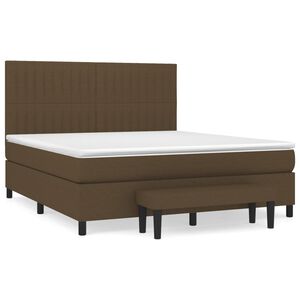 vidaXL Κρεβάτι Boxspring με Στρώμα Σκούρο Καφέ 180x200 εκ Υφασμάτινο