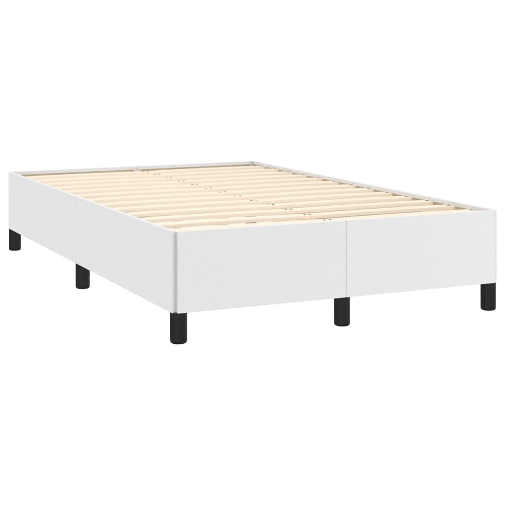 vidaXL Κρεβάτι Boxspring με Στρώμα & LED Λευκό 120x190 εκ. Συνθ. Δέρμα