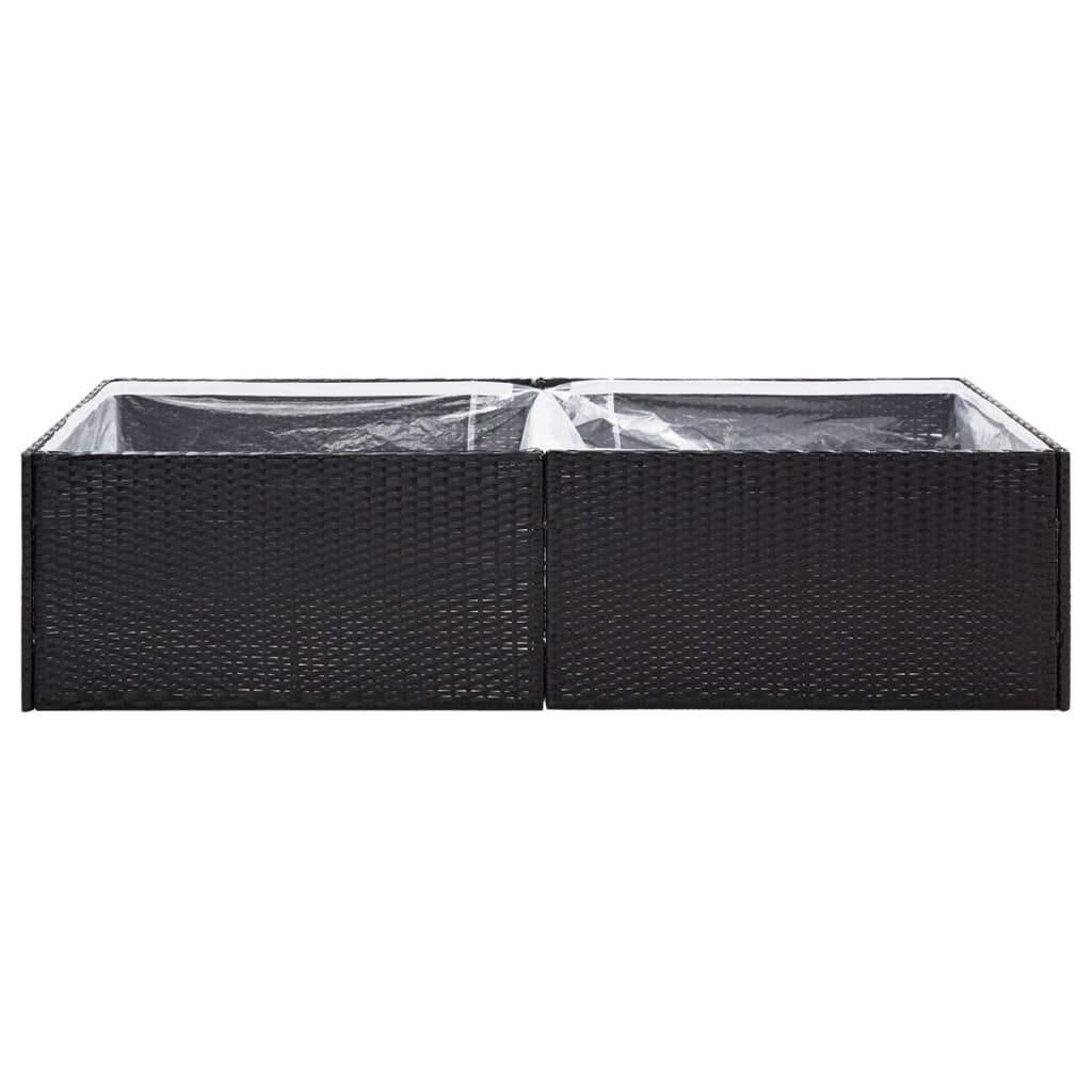 vidaXL Ζαρντινιέρα Κήπου Μαύρη 157 x 80 x 40 εκ. από Συνθετικό Ρατάν
