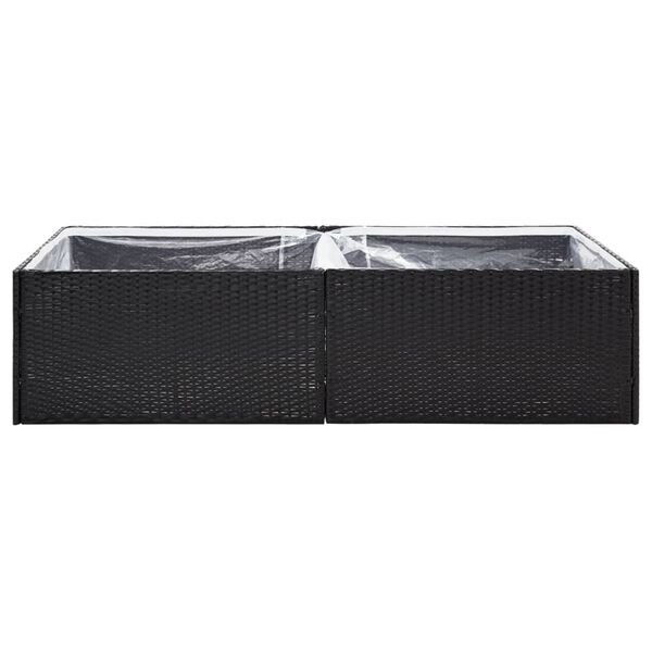 vidaXL Ζαρντινιέρα Κήπου Μαύρη 157 x 80 x 40 εκ. από Συνθετικό Ρατάν