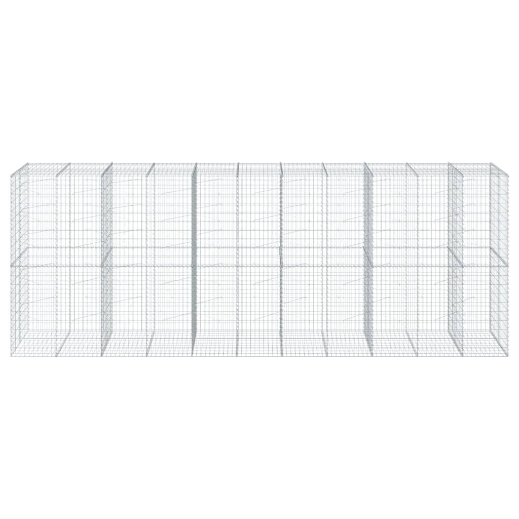 vidaXL Συρματοκιβώτιο με Κάλυμμα 550x100x200εκ από Γαλβανισμένο Χάλυβα