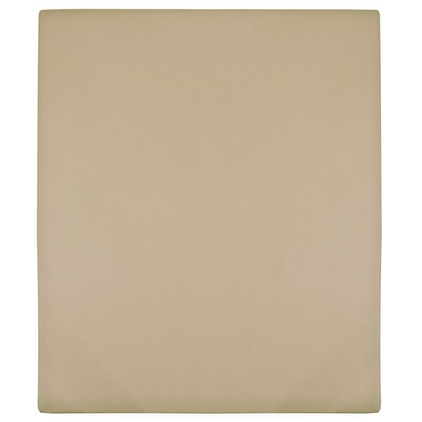 vidaXL Σεντόνι με Λάστιχο Taupe 90 x 200 εκ. Βαμβακερό Ζέρσεϊ
