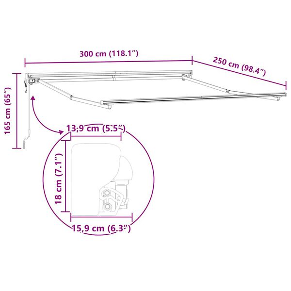 vidaXL Σκηνίτσα Αναδιπλούμενη Μαύρο 300x250 εκ. ύφασμα