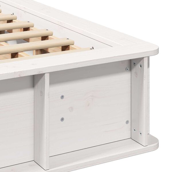 vidaXL Σκελετός Κρεβατιού Λευκό 210 x 158 x 30 εκ Στερεά ξυλεία πεύκου