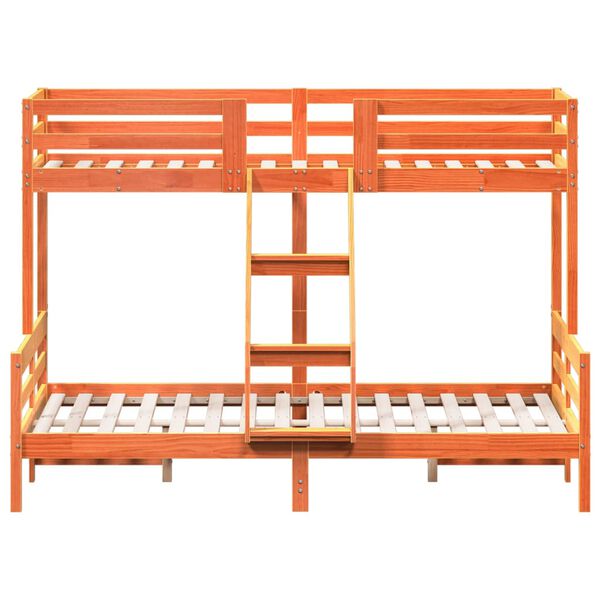 vidaXL Κουκέτα 90x200/140x200 εκ. Καφέ Κεριού από Μασίφ Ξύλο Πεύκου