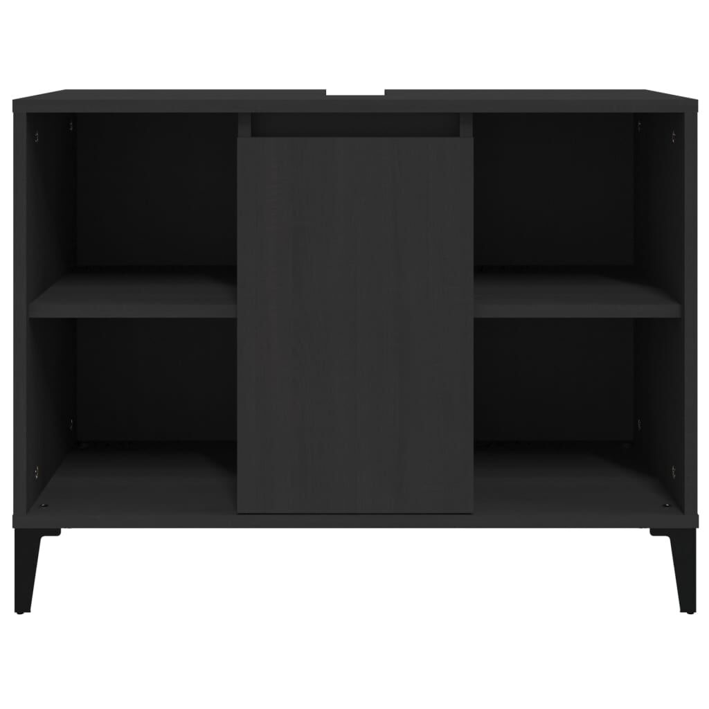 vidaXL Ντουλάπι Νιπτήρα Μαύρο 80 x 33 x 60 εκ. Επεξεργασμένο Ξύλο
