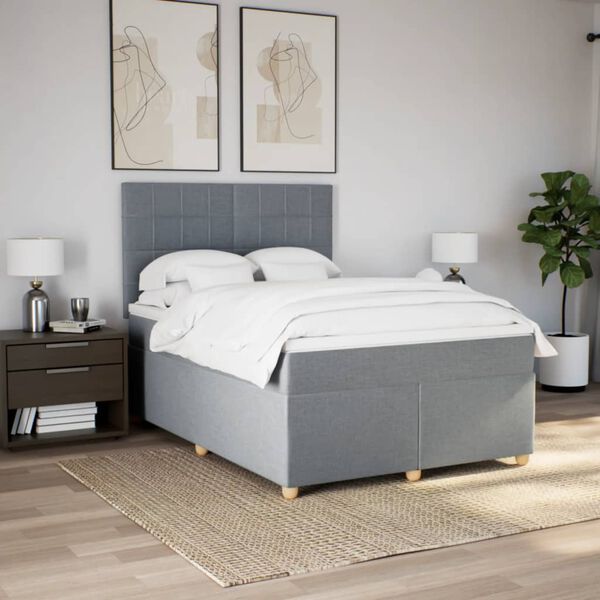 vidaXL &Kappa;&rho;&epsilon;&beta;ά&tau;&iota; Boxspring &mu;&epsilon; &Sigma;&tau;&rho;ώ&mu;&alpha; &Alpha;&nu;&omicron;&iota;&chi;&tau;ό &Gamma;&kappa;&rho;&iota; 140x190 &epsilon;&kappa;. &Upsilon;&phi;&alpha;&sigma;&mu;ά&tau;&iota;&nu;&omicron;
