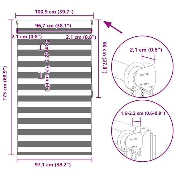 Σύστημα Σκίασης Ρόλερ Zebra Καφέ 100 x 175 εκ.