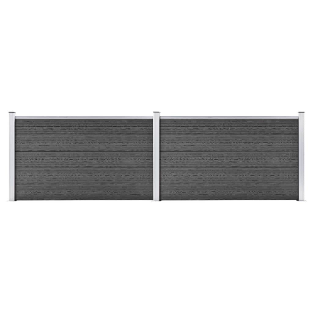 vidaXL Σετ Πάνελ Περίφραξης Μαύρο 353 x 105 εκ. από WPC