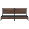 vidaXL Σκελετός Κρεβ. Χωρίς Στρώμα Καφέ Δρυς 193x203 εκ. Μεταλλικό