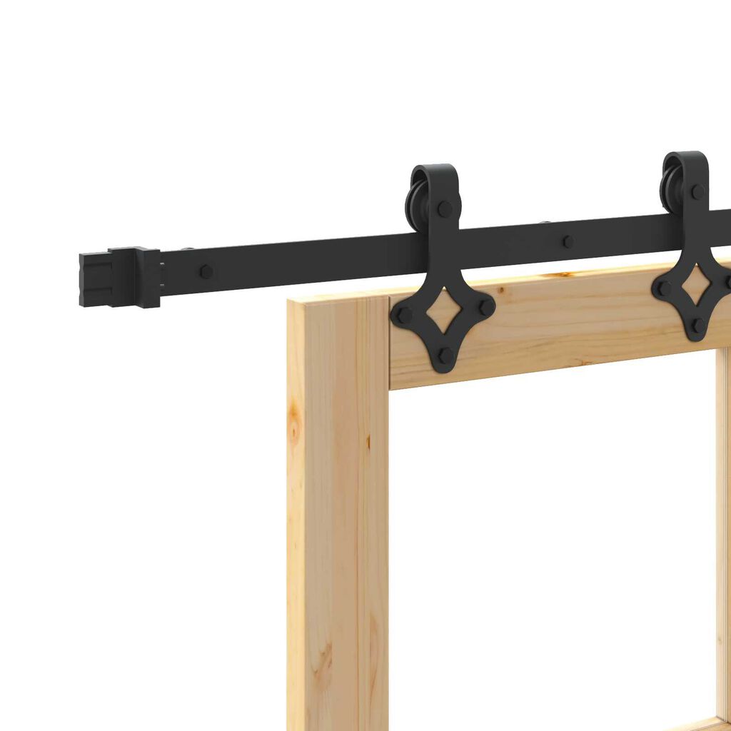 vidaXL Συρόμενη Πόρτα Καφέ 86 x 211 cm Ξύλο και μέταλλο