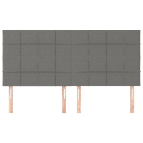 vidaXL Κεφαλάρια Κρεβατιού 4 τεμ. Σκ. Γκρι 90x5x78/88 εκ. Υφασμάτινο