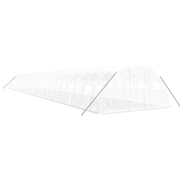vidaXL Θερμοκήπιο Λευκό 96 μ² 24 x 4 x 2 μ. με Ατσάλινο Πλαίσιο