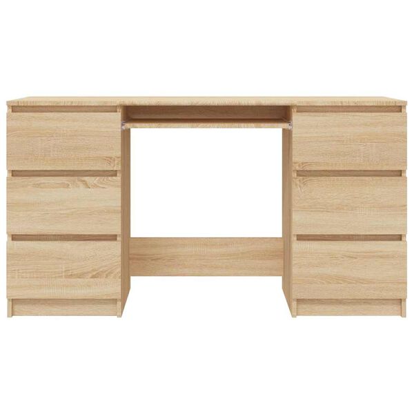 vidaXL Γραφείο Sonoma Δρυς 140 x 50 x 77 εκ. από Επεξ. Ξύλο