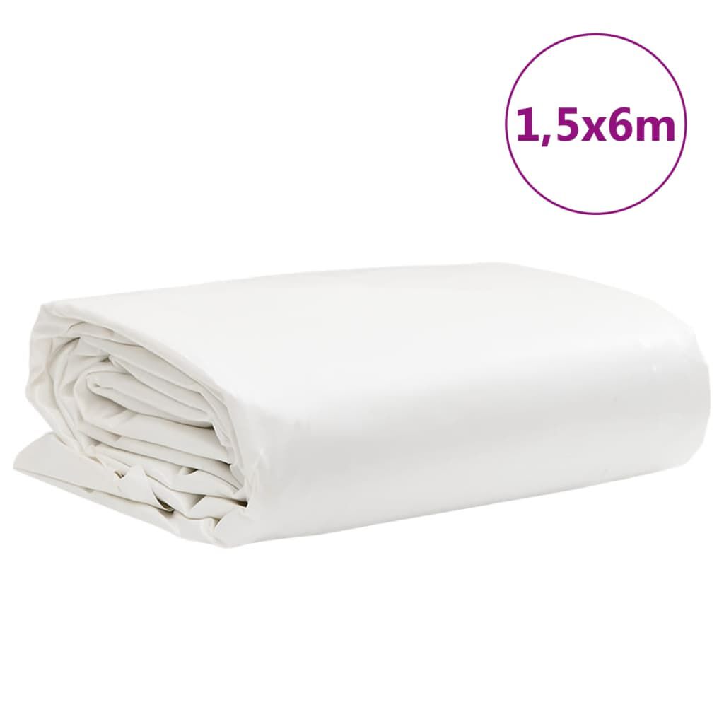 vidaXL Μουσαμάς Λευκός 1,5 x 6 μ. 650 γρ./μ²
