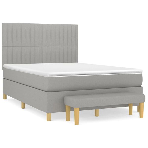 vidaXL &Kappa;&rho;&epsilon;&beta;ά&tau;&iota; Boxspring &mu;&epsilon; &Sigma;&tau;&rho;ώ&mu;&alpha; &Alpha;&nu;&omicron;&iota;&chi;&tau;ό &Gamma;&kappa;&rho;&iota; 140x190 &epsilon;&kappa;. &Upsilon;&phi;&alpha;&sigma;&mu;ά&tau;&iota;&nu;&omicron;