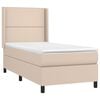 vidaXL Κρεβάτι Boxspring Στρώμα&LED Καπουτσίνο 90x200 εκ. Συνθ. Δέρμα