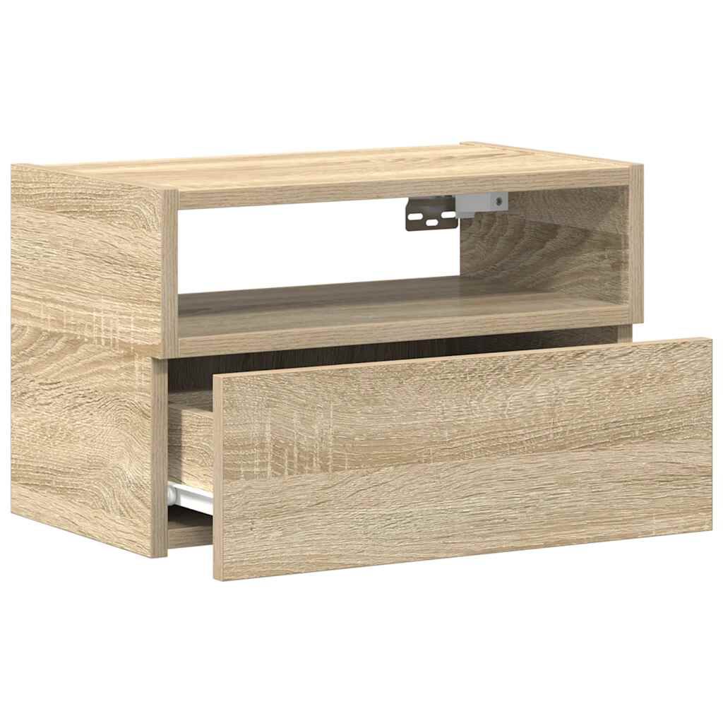 vidaXL Κομοδίνο Επιτοίχιο Sonoma Δρυς 45x26x28,5 εκ.