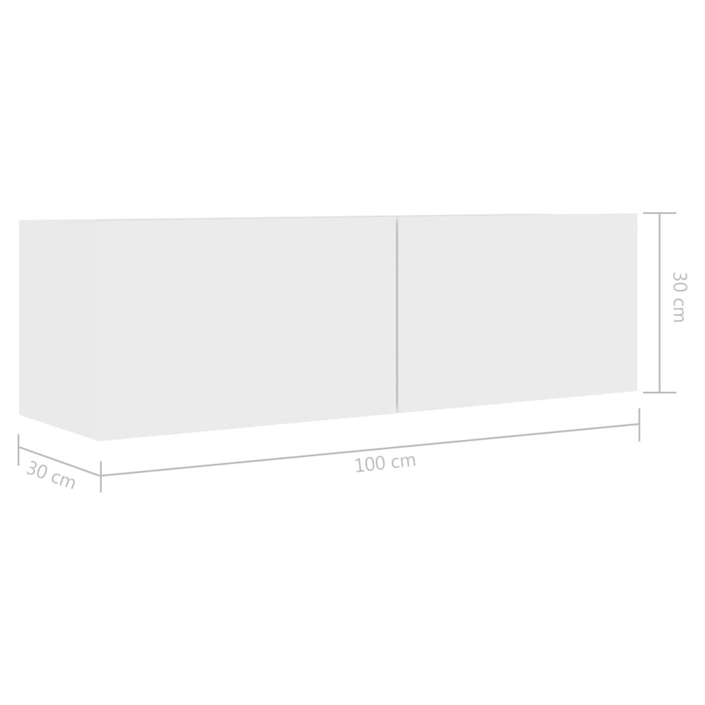 vidaXL Έπιπλο Τηλεόρασης Λευκό 100 x 30 x 30 εκ. από Επεξ. Ξύλο