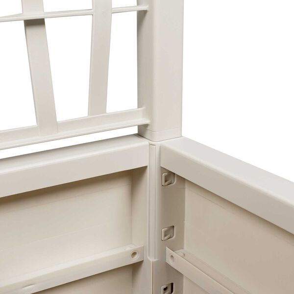 vidaXL Γλάστρος με πλέγμα λευκό 36 x 36 x 140 εκ. Πλαστικός