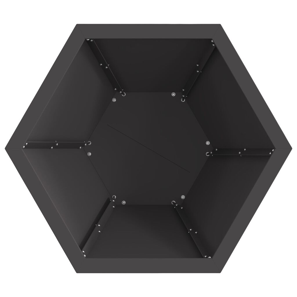 vidaXL Σκηνίδιο Φωτιάς Εξαγώνιο Μαύρο 50x50x40 εκ Ατσάλι