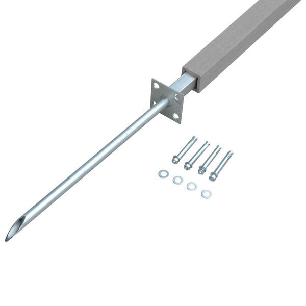 vidaXL Πάνελ Περίφραξης με 2 Στύλους Γκρι 180 x 180 εκ. από WPC