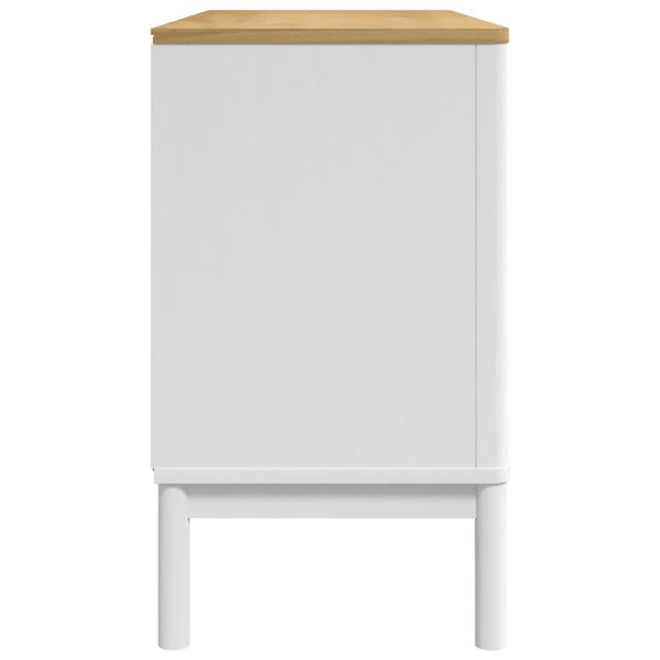 vidaXL Ντουλάπι FLORO Λευκή 114 x 43 x 74 εκ. από Μασίφ Ξύλο Πεύκου