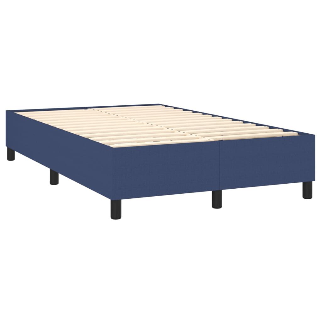 vidaXL Κρεβάτι Boxspring με Στρώμα Μπλε 120x200 εκ. Υφασμάτινο